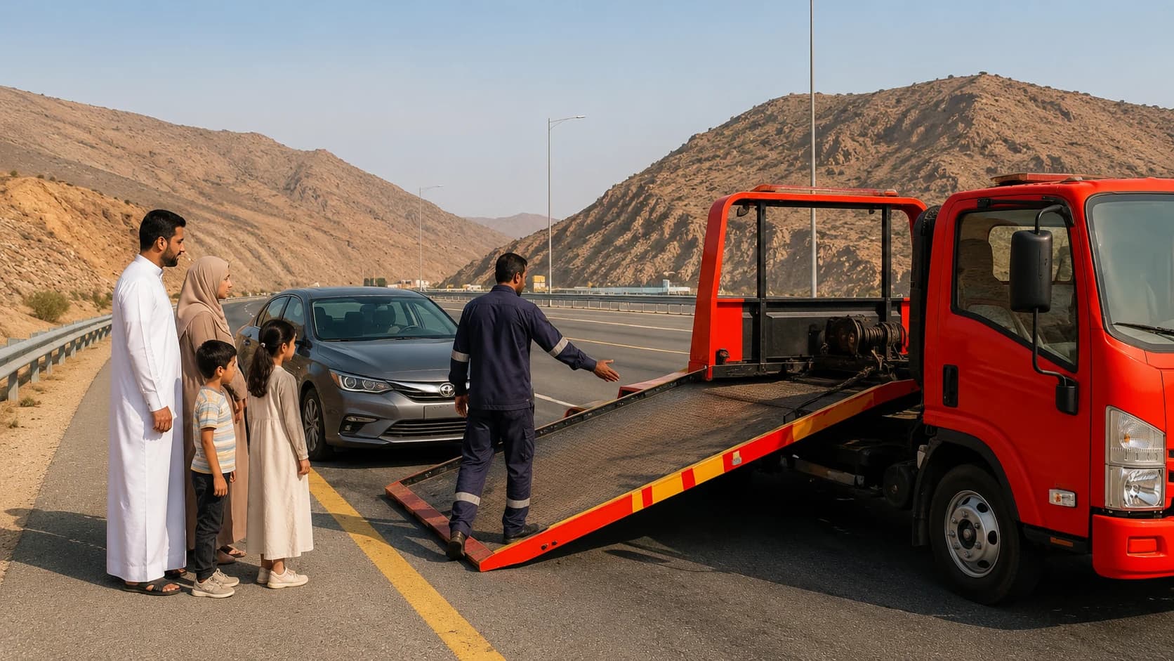 Family Car Breakdown on Makkah Road: What Should You Do?
